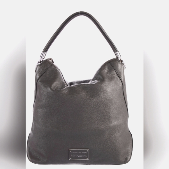 Marc By Marc Jacobs Gray Pebbled Leather Hobo Purse - Picture 1 of 9